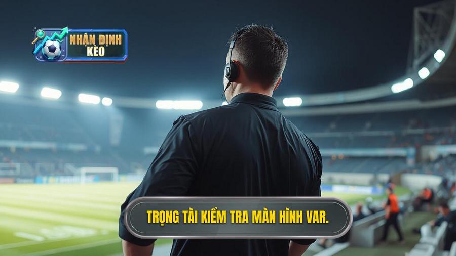 1. Trọng tài kiểm tra màn hình VAR.